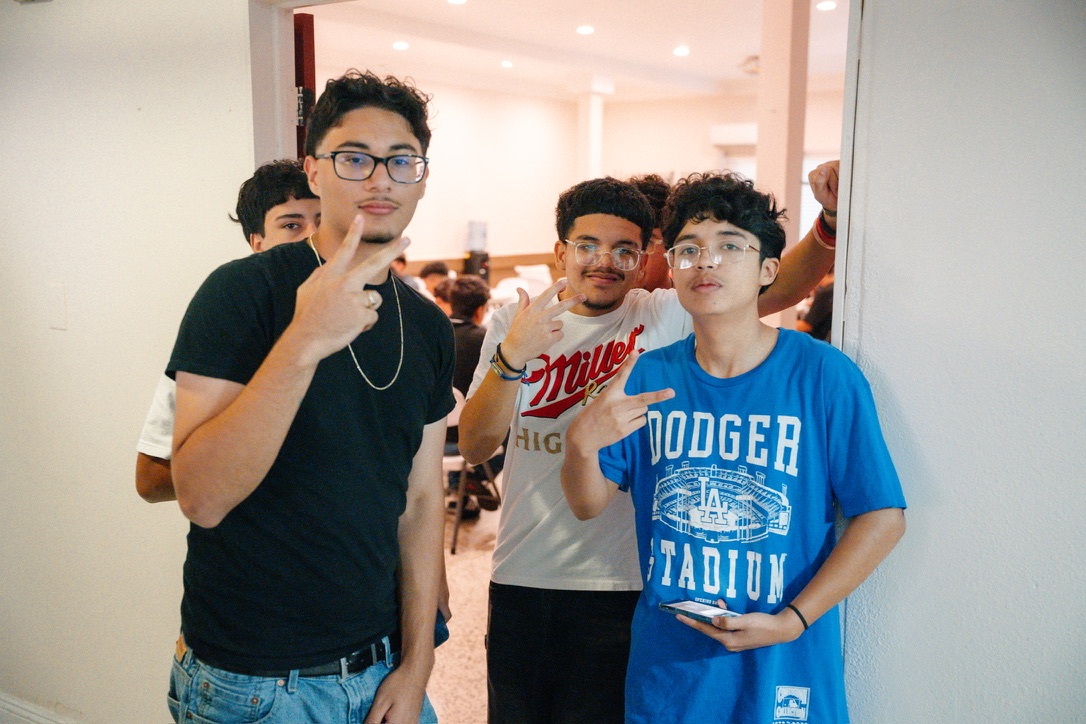 Young people gathered at a retreat